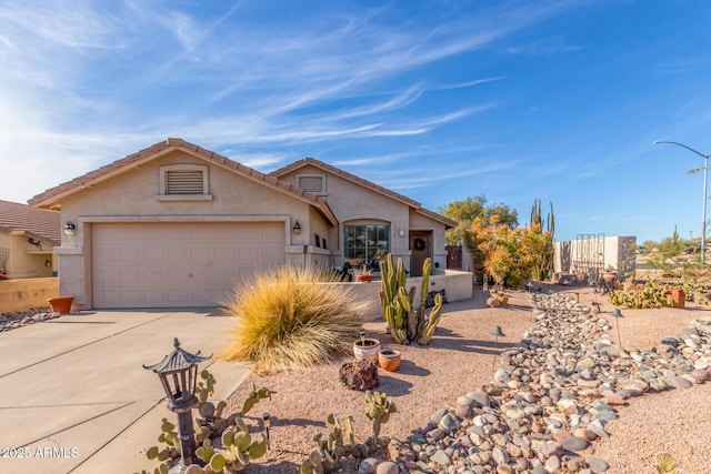 view of front of house with a garage