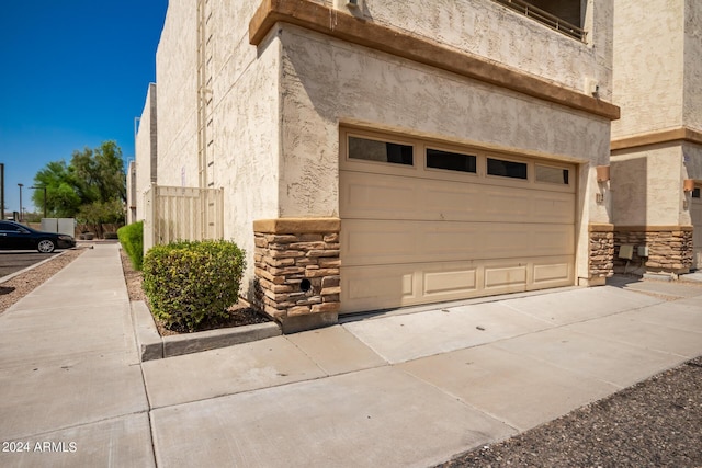 view of garage