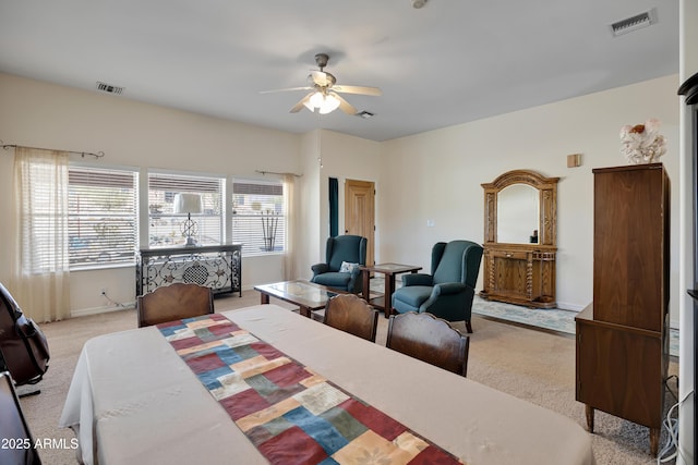 44421 N 12th St, New River, AZ 85087 - bedroom with light colored carpet, a ceiling fan, and baseboards