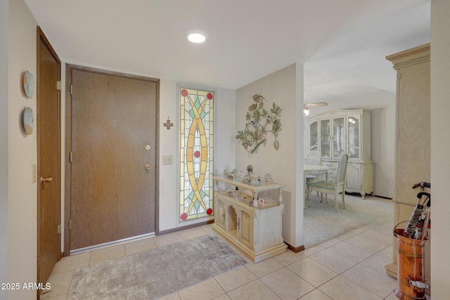 view of tiled entrance foyer