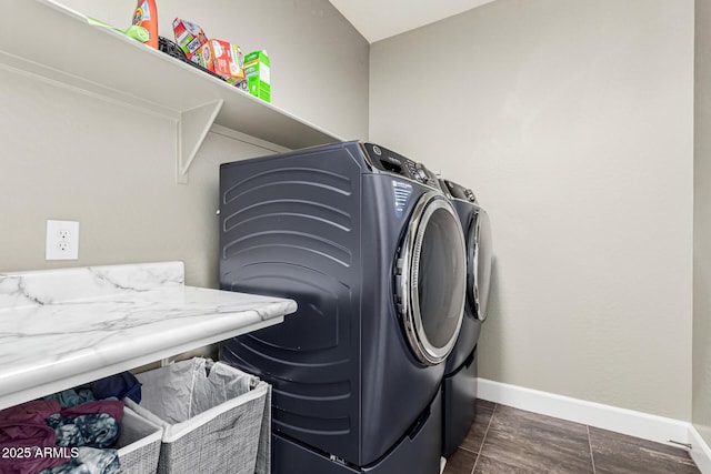 laundry area featuring independent washer and dryer