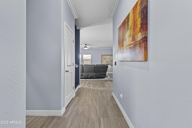 19239 W Elm St, Litchfield Park, AZ 85340 - hallway featuring wood finished floors and crown molding