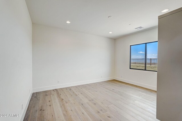 empty room featuring light wood-type flooring