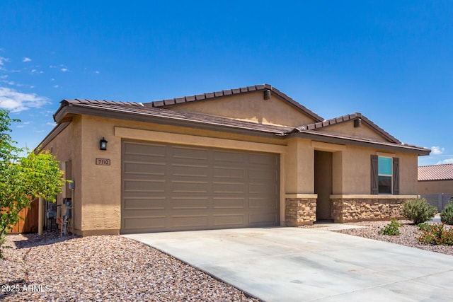 view of front of property featuring a garage