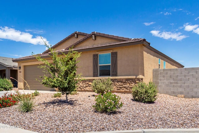 view of property exterior with a garage