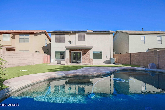 20722 N 38th St, Phoenix, AZ 85050 - view of pool with french doors, a fenced backyard, and a patio