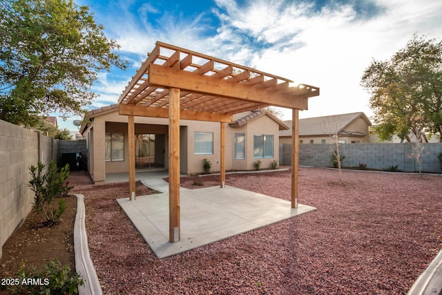 view of patio with a pergola