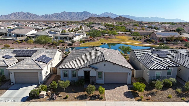 aerial view with a mountain view