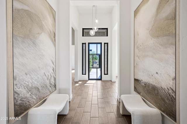24911 N 124th Way, Scottsdale, AZ 85255 - entryway featuring wood tiled floors and a towering ceiling