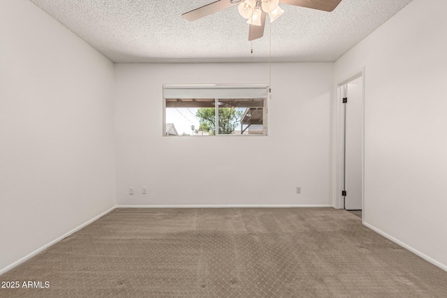 518 N Cheri Lynn Dr, Chandler, AZ 85225 - spare room featuring a textured ceiling, ceiling fan, carpet flooring, and baseboards