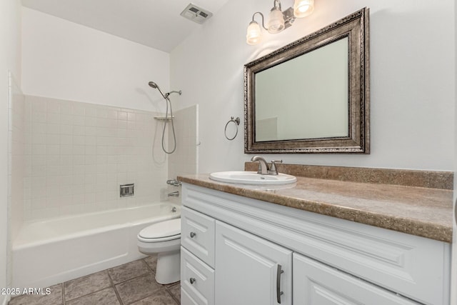 518 N Cheri Lynn Dr, Chandler, AZ 85225 - full bathroom with vanity, toilet, shower / bath combination, and tile patterned flooring