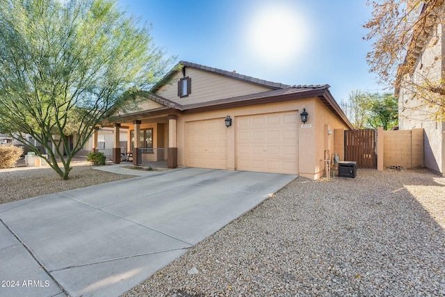 view of front of property featuring a garage