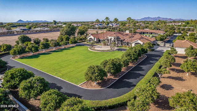 bird's eye view featuring a mountain view