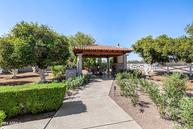 view of community featuring a gazebo