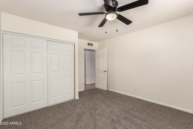 1203 E Bishop Dr, Tempe, AZ 85282 - unfurnished bedroom with a closet, carpet flooring, baseboards, and visible vents