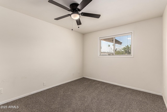 1203 E Bishop Dr, Tempe, AZ 85282 - unfurnished room featuring baseboards, a ceiling fan, and dark colored carpet