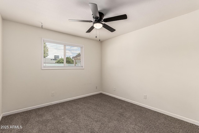1203 E Bishop Dr, Tempe, AZ 85282 - unfurnished room featuring baseboards, ceiling fan, and dark carpet