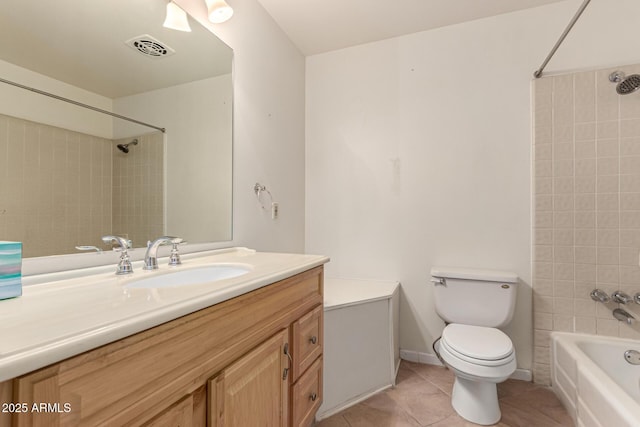 1203 E Bishop Dr, Tempe, AZ 85282 - bathroom featuring vanity, toilet, tile patterned floors,  shower combination, and visible vents