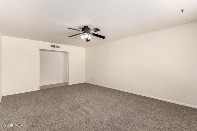 1203 E Bishop Dr, Tempe, AZ 85282 - carpeted empty room featuring baseboards, ceiling fan, and visible vents