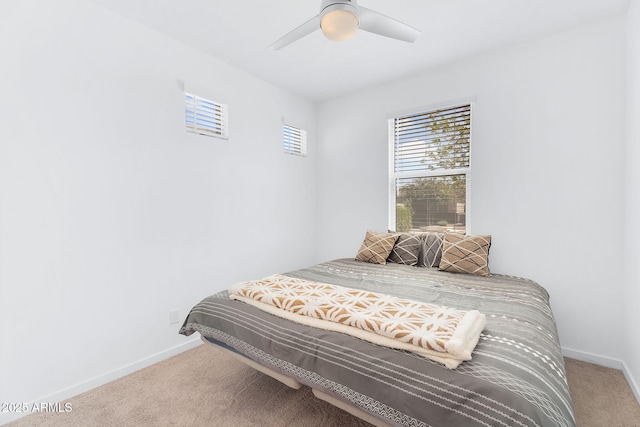 22560 E Rosa Rd, Queen Creek, AZ 85142 - bedroom with carpet flooring, baseboards, and a ceiling fan