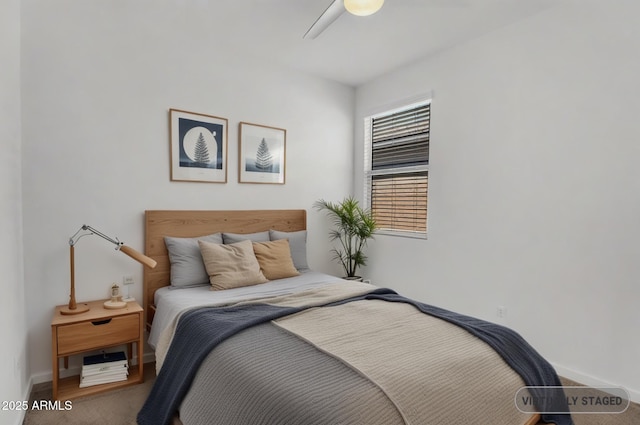 22560 E Rosa Rd, Queen Creek, AZ 85142 - bedroom with baseboards and ceiling fan