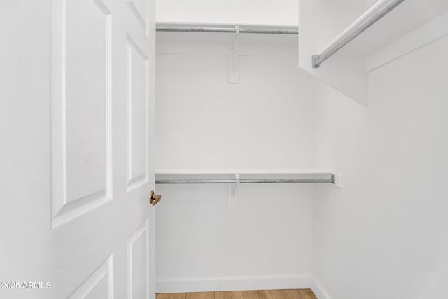 walk in closet featuring light wood-style flooring