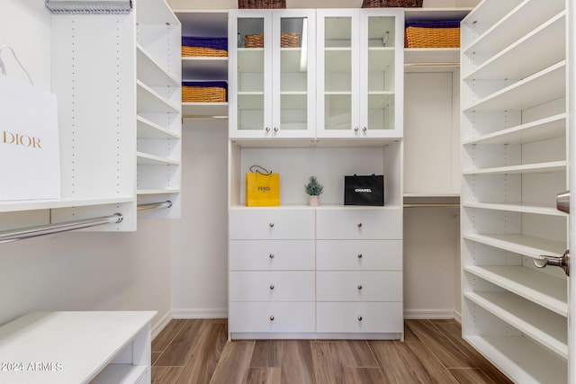 spacious closet featuring wood finished floors