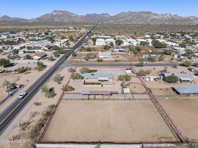 drone / aerial view with a mountain view