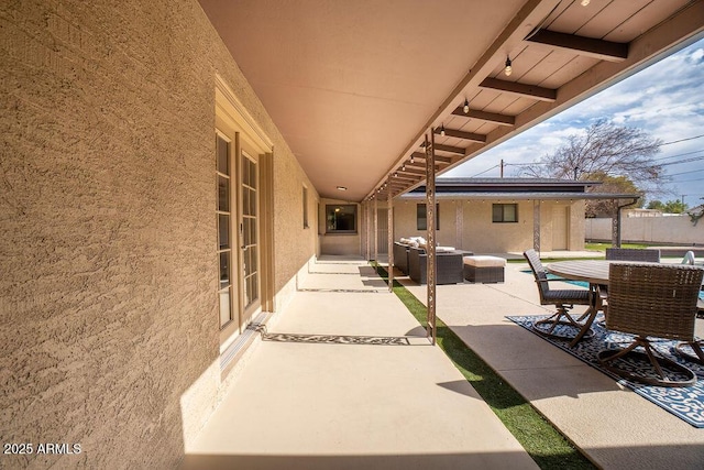 view of patio with an outdoor living space