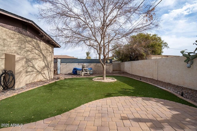 view of yard with a patio area