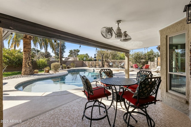 exterior space featuring a fenced backyard and a fenced in pool