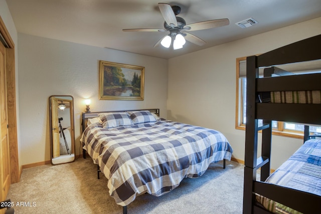 702 Flag Hollow Rd, Pinetop-Lakeside, AZ 85929 - carpeted bedroom with baseboards and a ceiling fan
