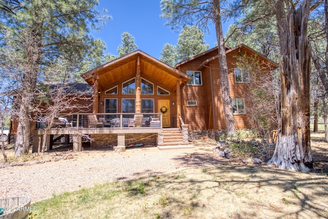 702 Flag Hollow Rd, Pinetop-Lakeside, AZ 85929 - rustic home with a deck