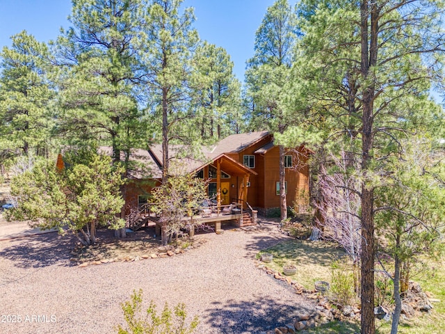 702 Flag Hollow Rd, Pinetop-Lakeside, AZ 85929 - view of front of house with covered porch