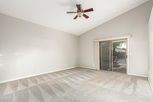 3152 N 83rd Pl, Scottsdale, AZ 85251 - spare room featuring carpet floors, ceiling fan, and high vaulted ceiling