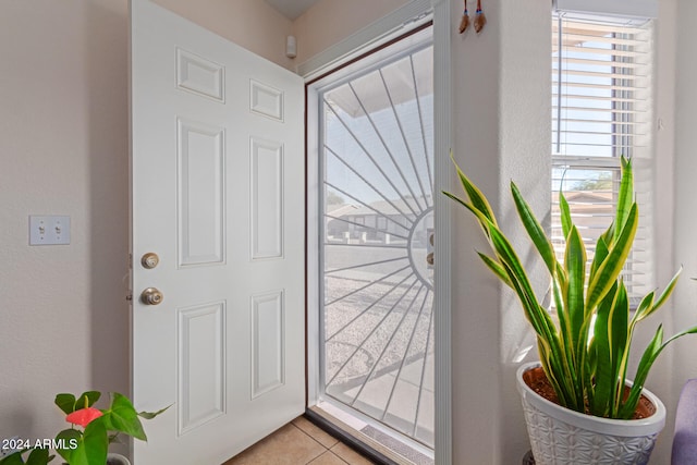 view of tiled foyer entrance