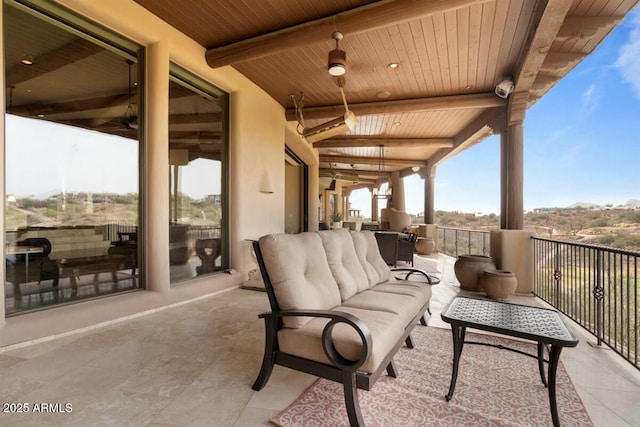 view of patio / terrace with outdoor lounge area and a balcony