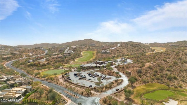 bird's eye view with a mountain view