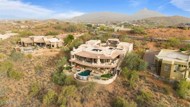 aerial view featuring a mountain view