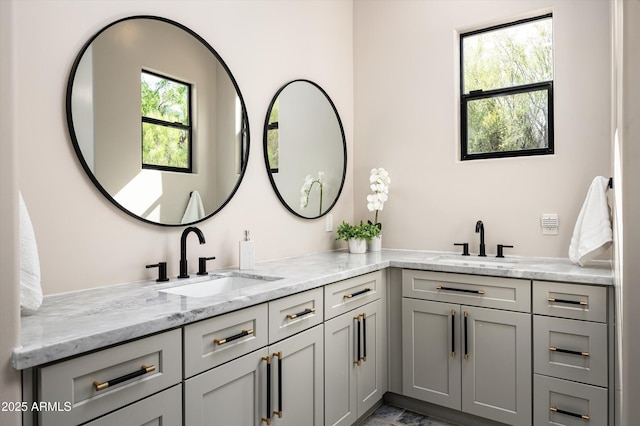 bathroom featuring double vanity
