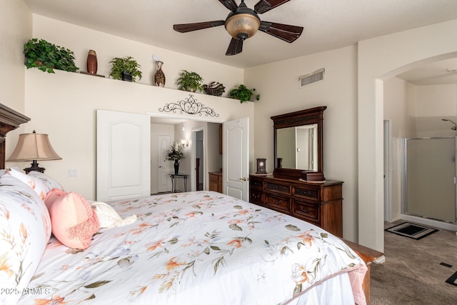 11318 S Hopi Dr, Goodyear, AZ 85338 - bedroom featuring arched walkways and ceiling fan