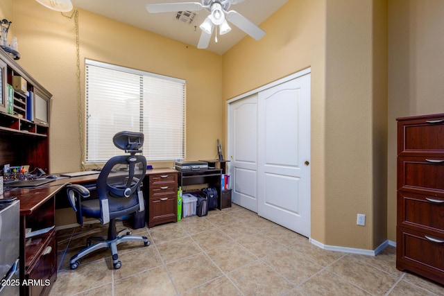 10242 E Pantera Ave, Mesa, AZ 85212 - office space with ceiling fan and light tile patterned floors