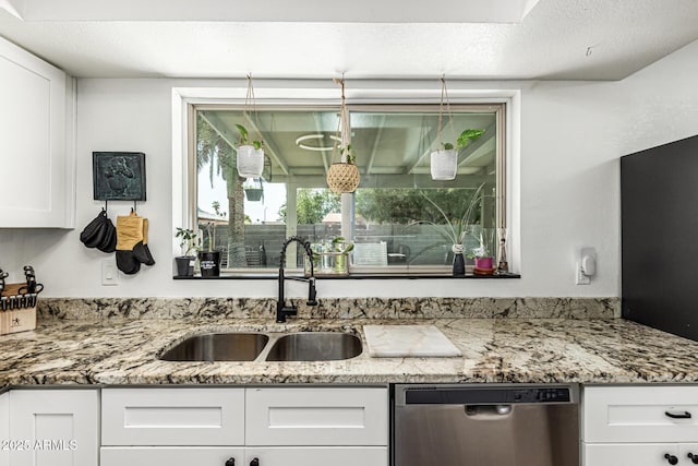 18818 N 12th Ave, Phoenix, AZ 85027 - kitchen with dishwasher, white cabinets, and light stone countertops