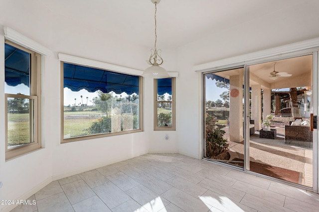 view of unfurnished sunroom