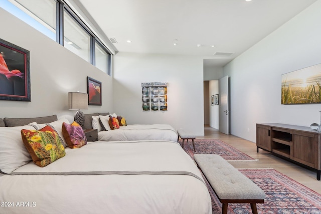 bedroom featuring light hardwood / wood-style flooring