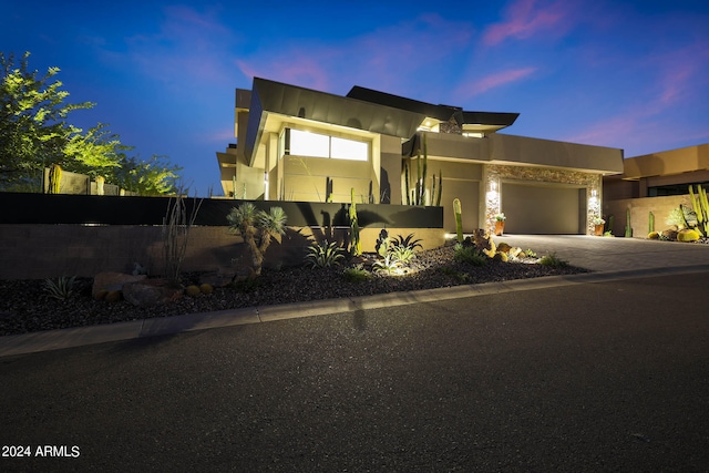 view of front facade with a garage