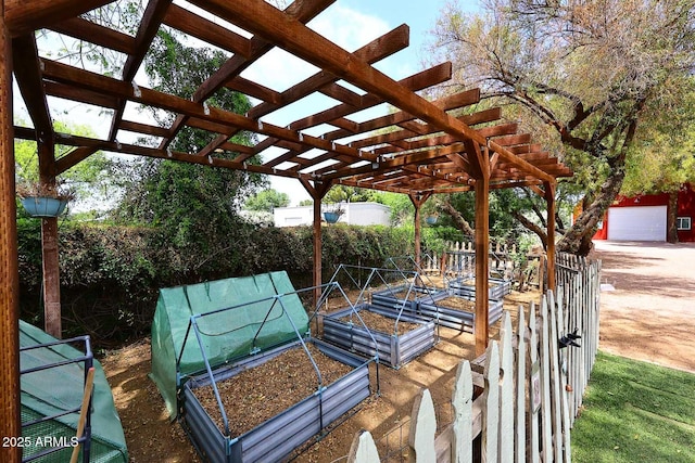 view of patio featuring a vegetable garden
