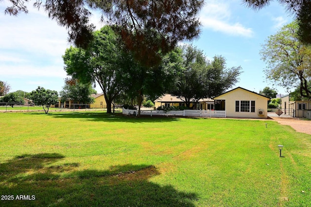 view of yard with fence