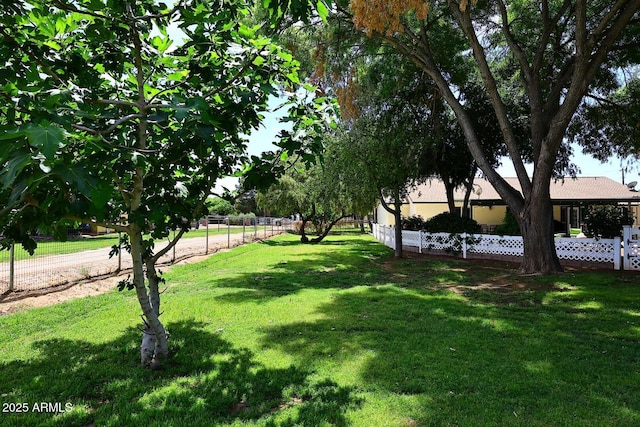 view of yard featuring fence