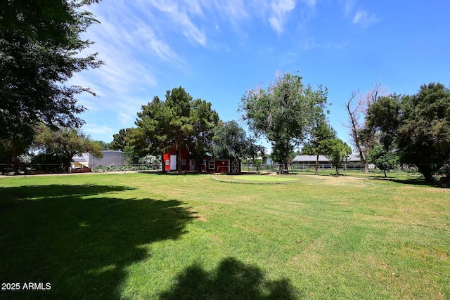 view of yard with fence